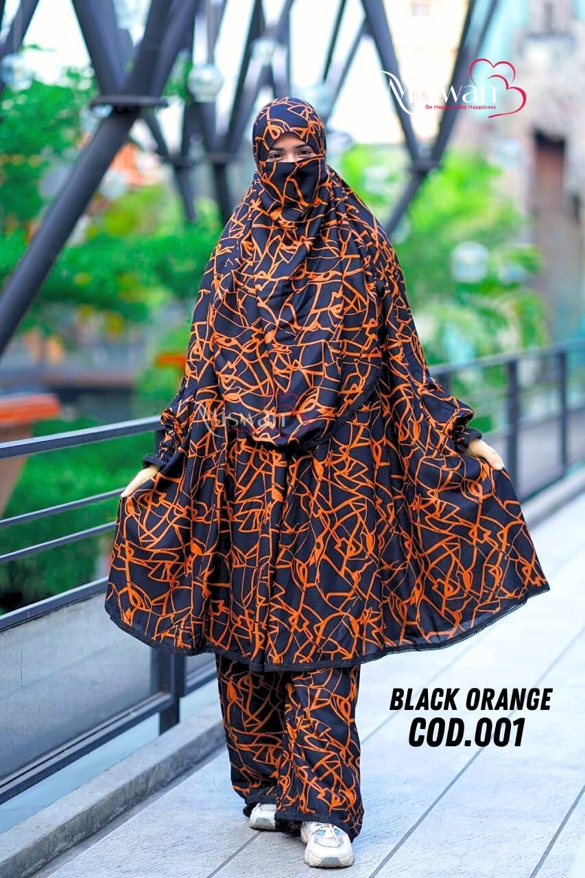 Khimar (Black Orange 001)