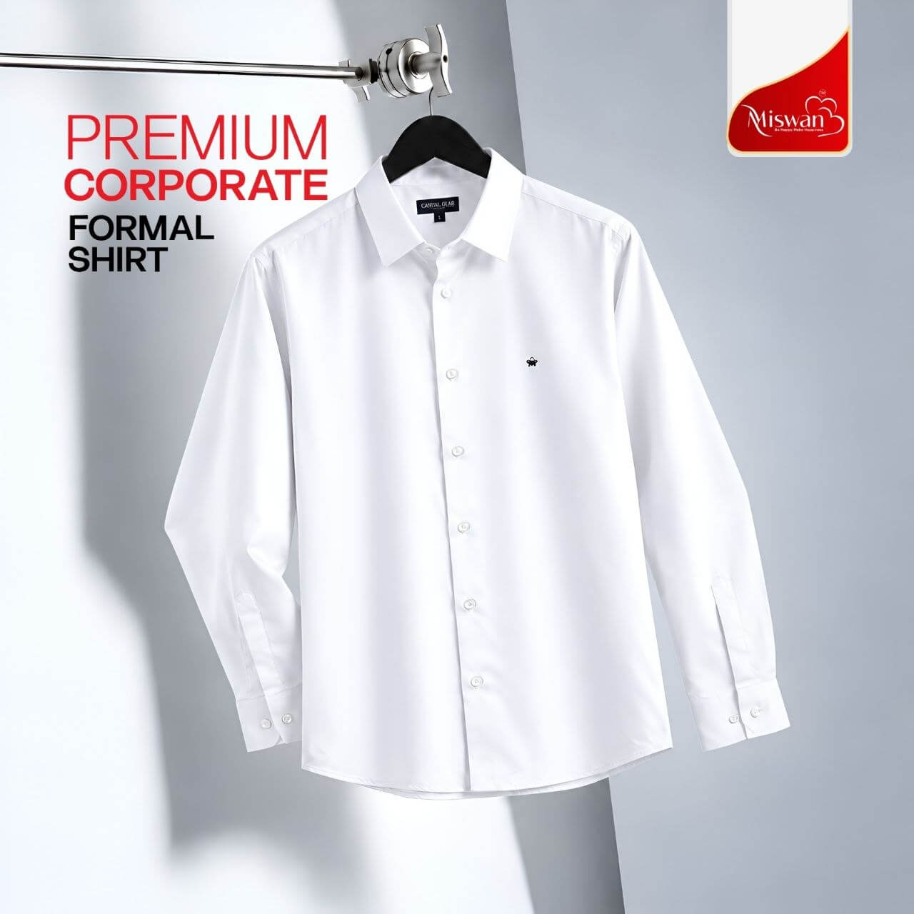 Corporate-Stitch Formal Shirt (White)