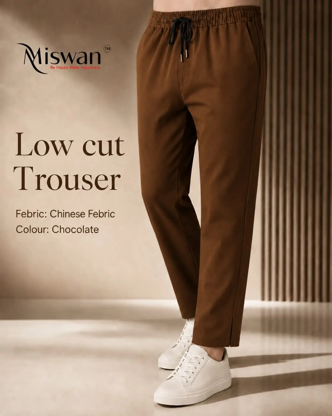 Chocolate Color Lowcut Trouser